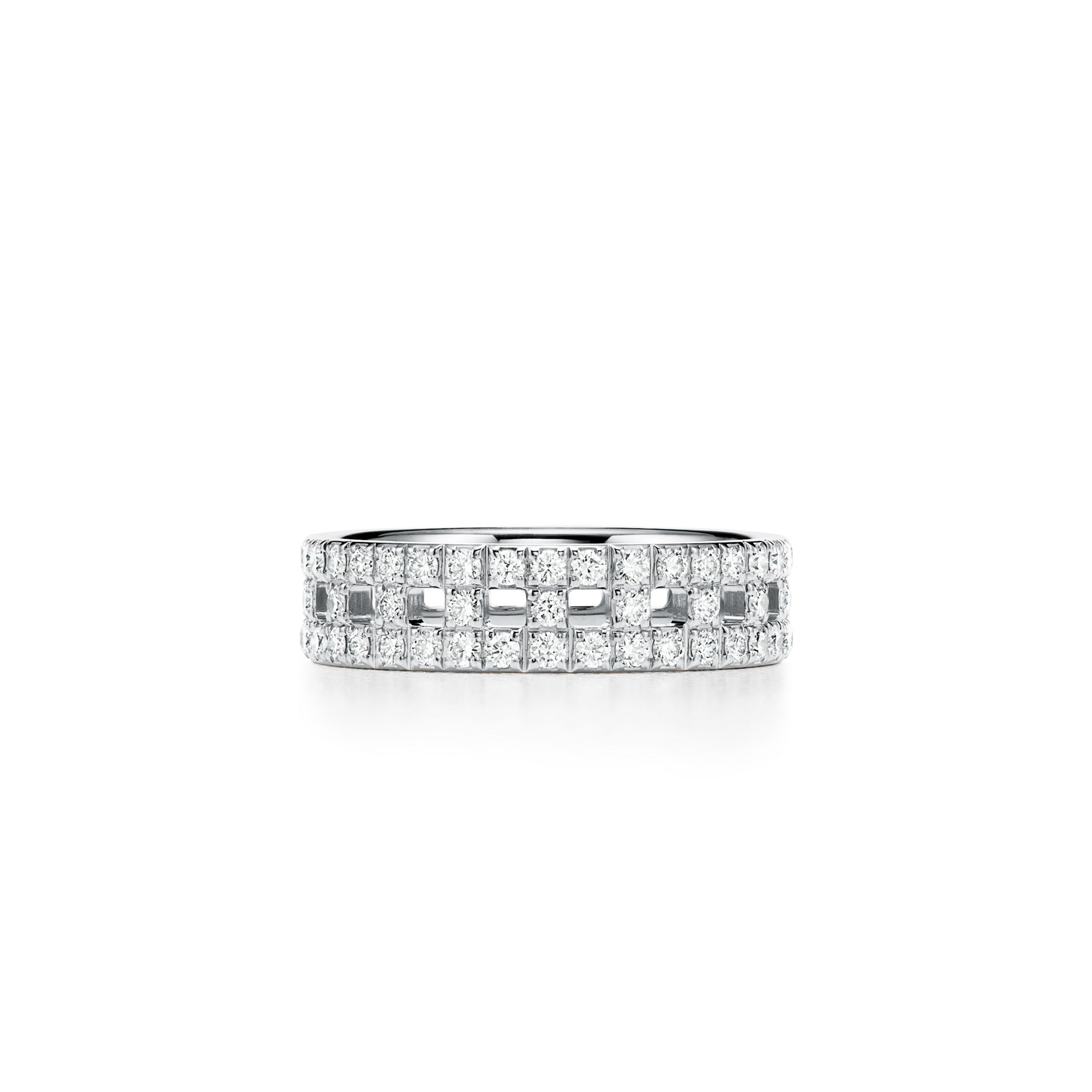 TIFFANY T TRUE WIDE RING IN WHITE GOLD WITH PAVÉ DIAMONDS 63963569 TIFFANY T TRUE WIDE RING IN WHITE GOLD WITH PAVÉ DIAMONDS 63963569